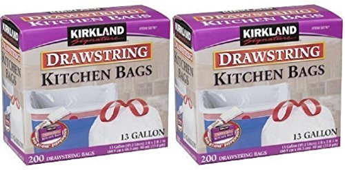 Premium Kirkland Signature Drawstring Bvszxv Kitchen Trash Bags - 13 Gallon, 2Pack (200 Count)
