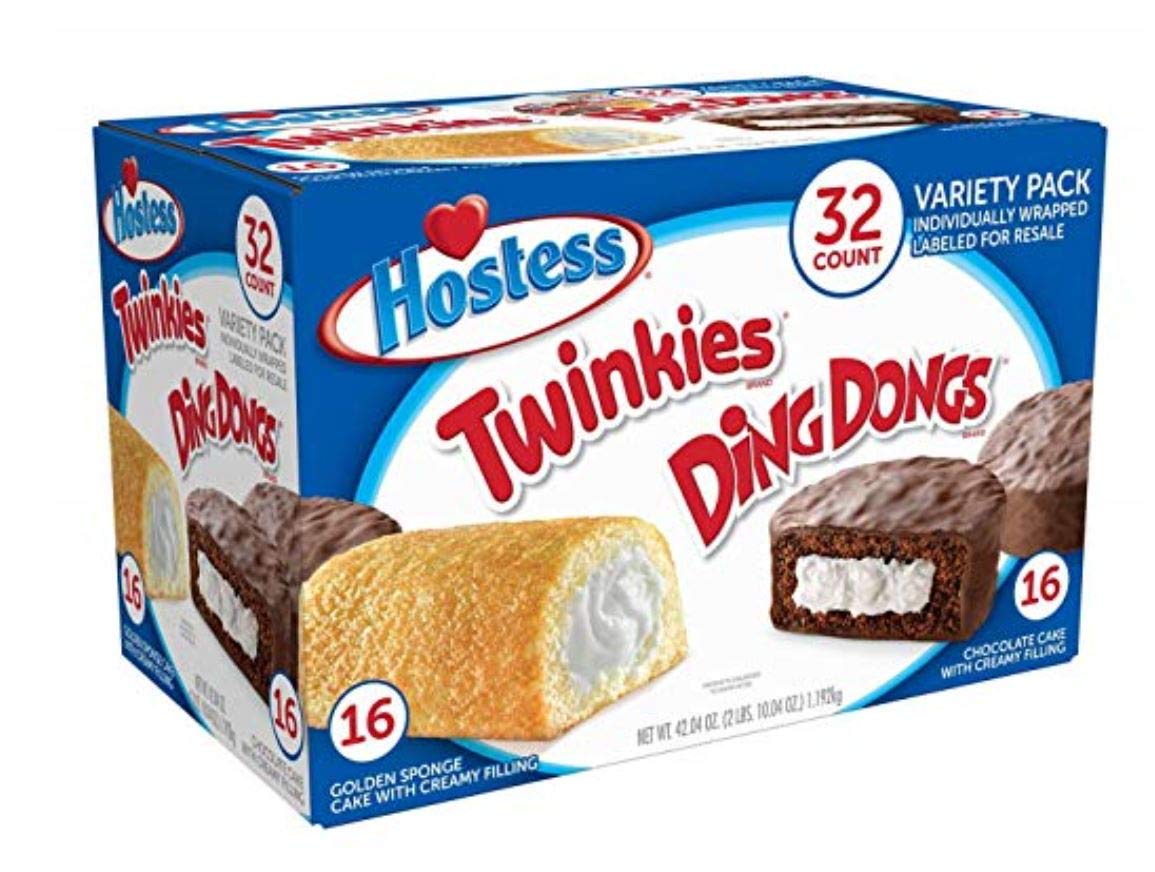 Quality Hostess Twinkies & Ding Dongs (16 Twinkies & 16 Ding Dongs), Individually Wrapped (2 Pack)