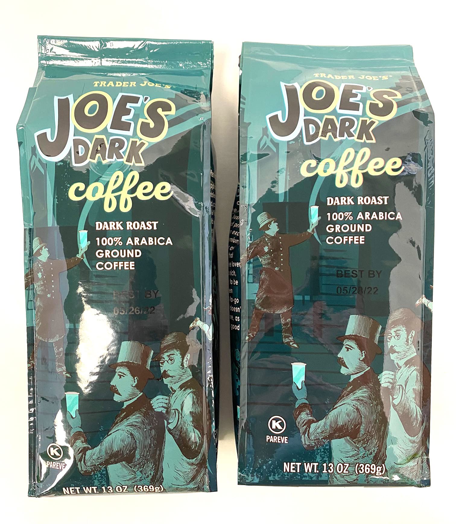 Organic Trader Joe's Dark Roast Coffee 100% Arabica Ground 13 oz (Pack of 2)