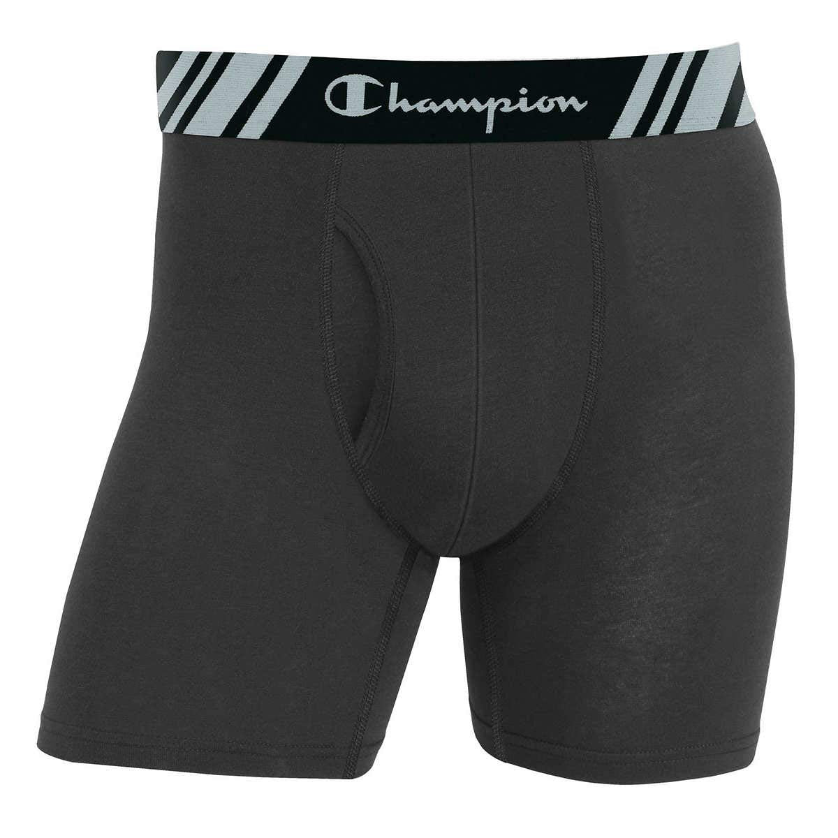 Premium Champion Men's Boxer Briefs All Day Comfort No Ride Up Double Dry X-Temp 4 Pack