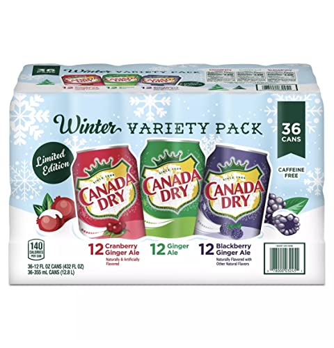 Premium Canada Dry Winter Variety Pack, 12 Ounce (36 Pack) - Limited Time Offer