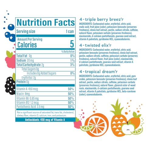Quality BUBBL'R Antioxidant Sparkling Water with Natural Caffeine, Zero Sugar, Natural Flavor and No Artificial Sweeteners