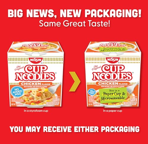 Quality Nissin Cup Noodles Ramen Noodle Soup, Chicken, Microwaveable Paper Cup, 2.25 Ounce (Pack of 12)