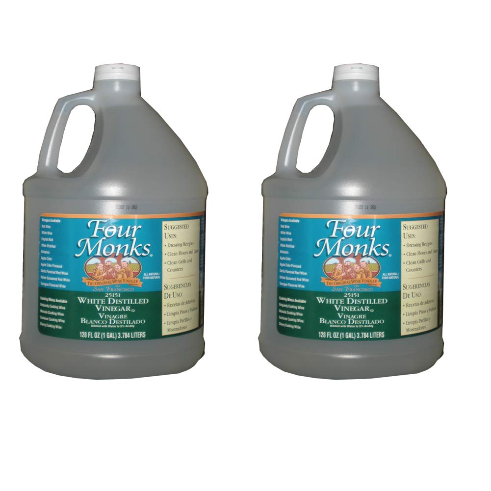 Quality Four Monks White Distilled Vinegar - San Fransisco - 1 Gallon - 2 Packs