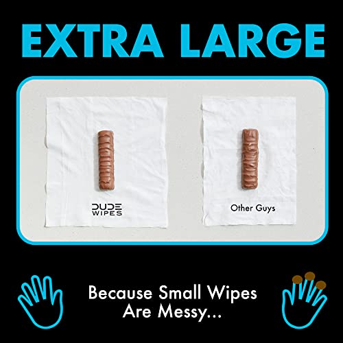 Premium DUDE Wipes - Flushable Wipes - 8 Pack, 336 Wipes - Unscented Extra-Large Adult Wet Wipes - Vitamin-E & Aloe - Septic and Sewer Safe