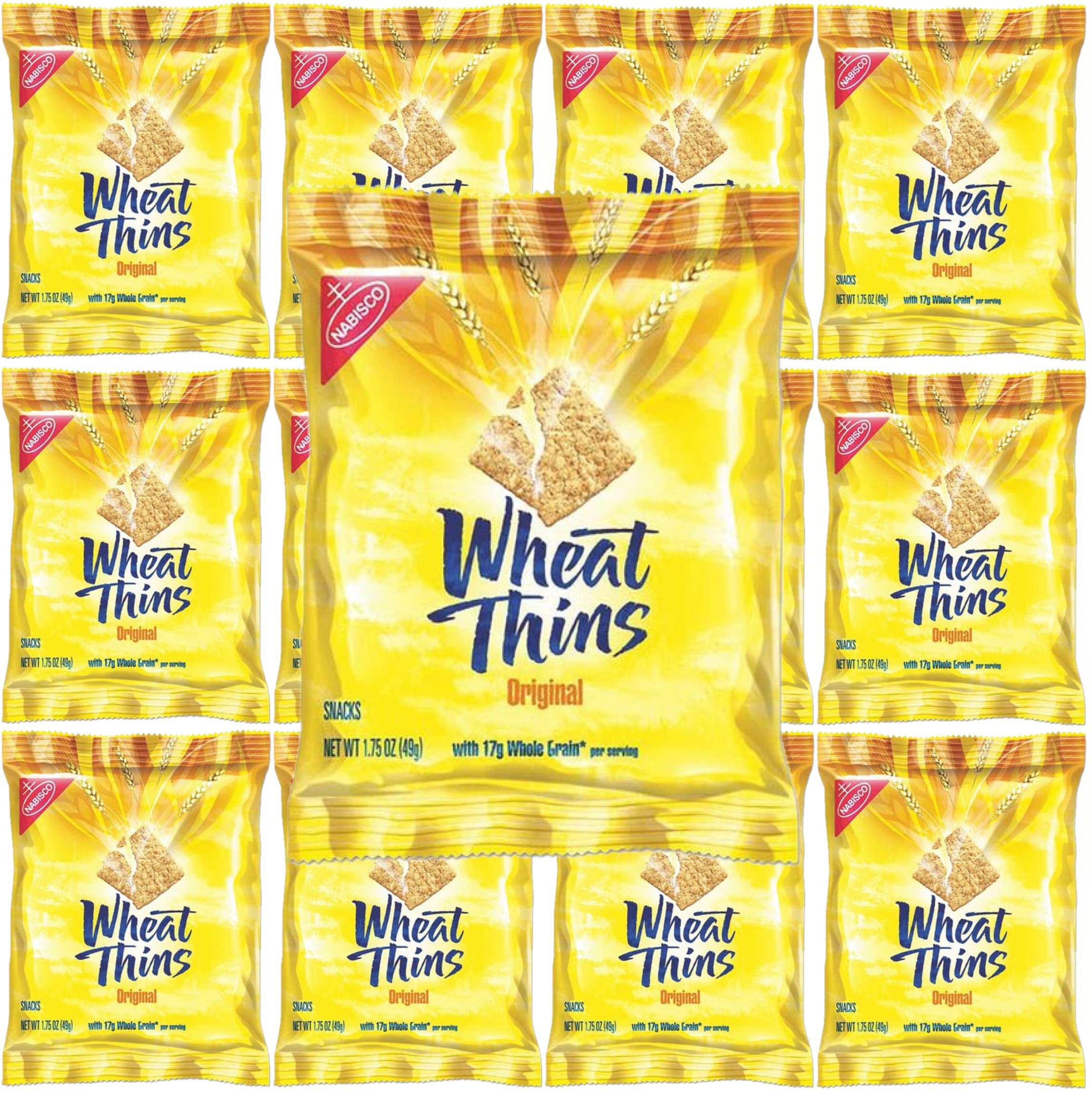 Quality Wheat Thins Original Wheat Crackers, 1.75oz Bags, (Pack of 10) with Bay Area Marketplace Napkins