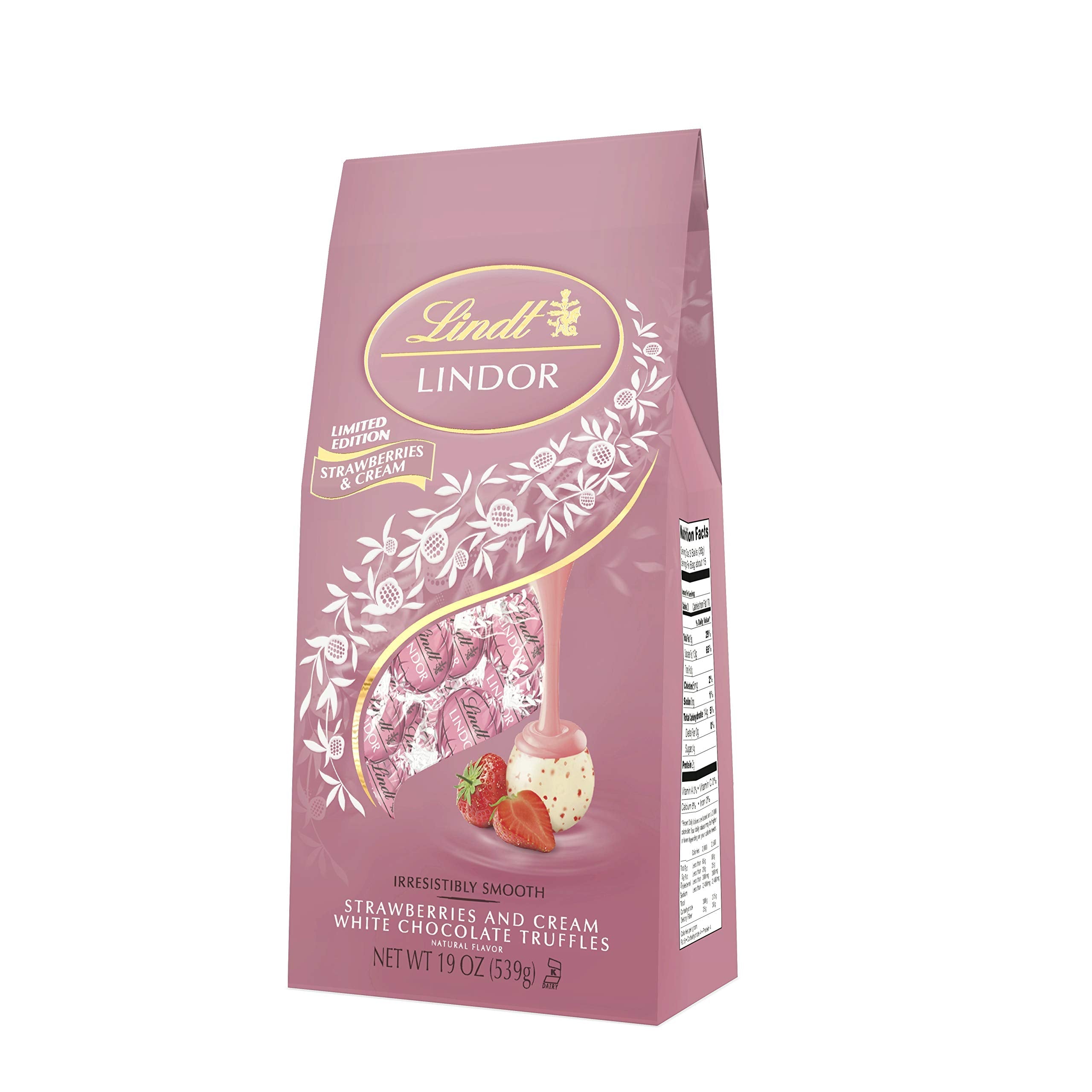 Premium LINDOR Strawberries & Cream Chocolate Truffles, 19oz
