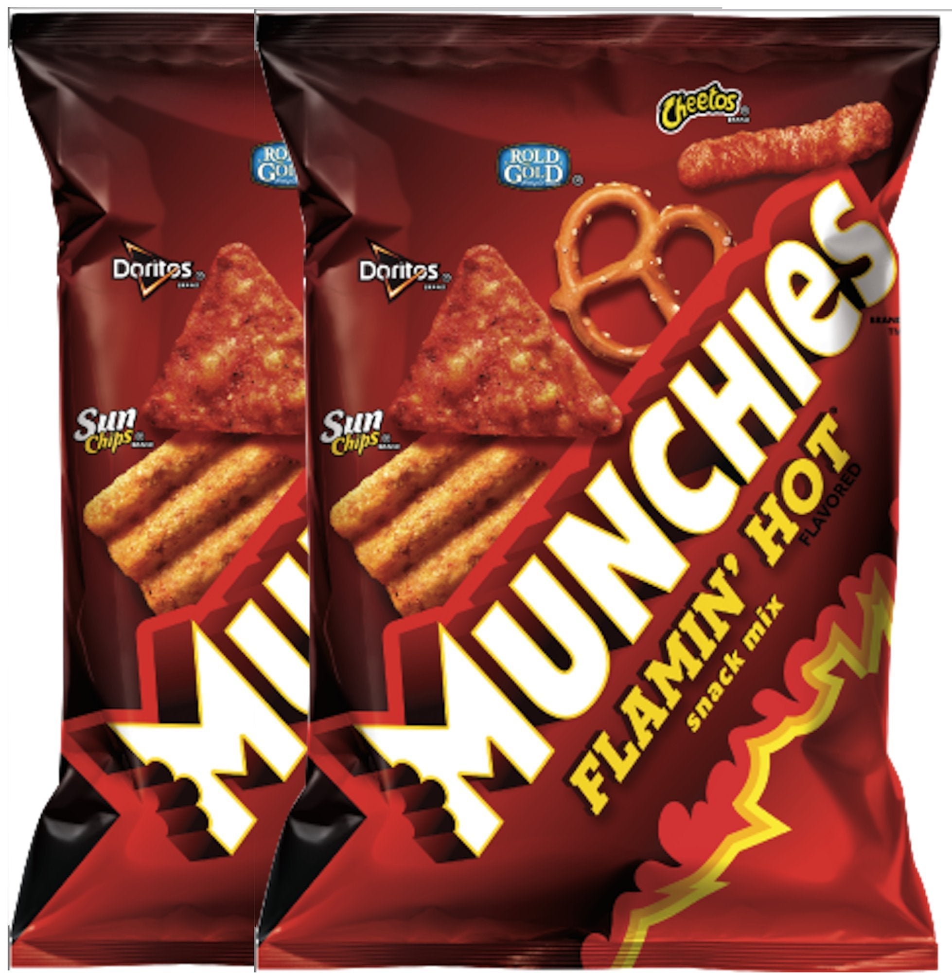 Quality Munchies Flamin’ Hot Snack Mix Net WT. 3 Oz Snack Care Package For College, Military, Sports (2)