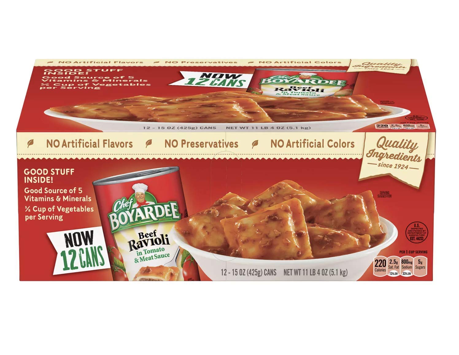 Premium A Product of Chef Boyardee Beef Ravioli (15 oz., 12 pk.)