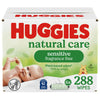 Premium Huggies natural care Unscented Sensitive flip top lid