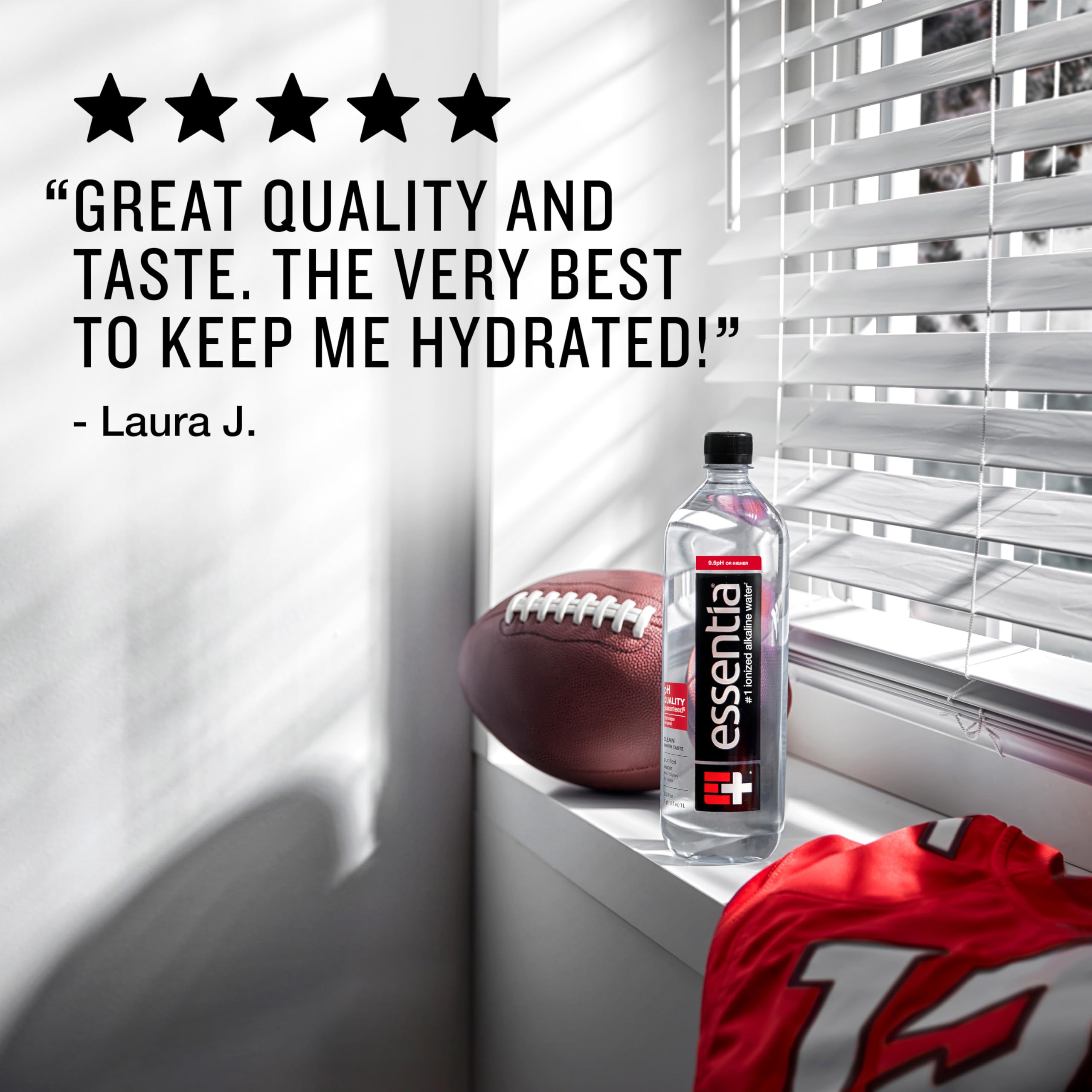 Quality Essentia Water Bottled, Ionized Alkaline Water:99.9% Pure, Infused With Electrolytes, 9.5 pH Or Higher With A Clean, Smooth Taste, 1 Litre (Pack of 12)