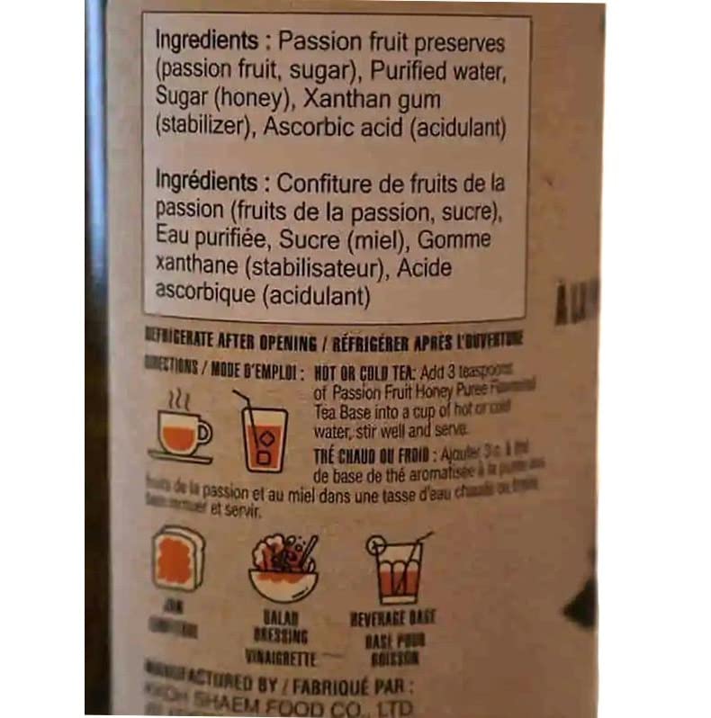 Quality Al Amin Foods Vonbee Passion Fruit Honey Puree. One Bottles 42.32oz/ 2.6lb. Quite good and very versatile.