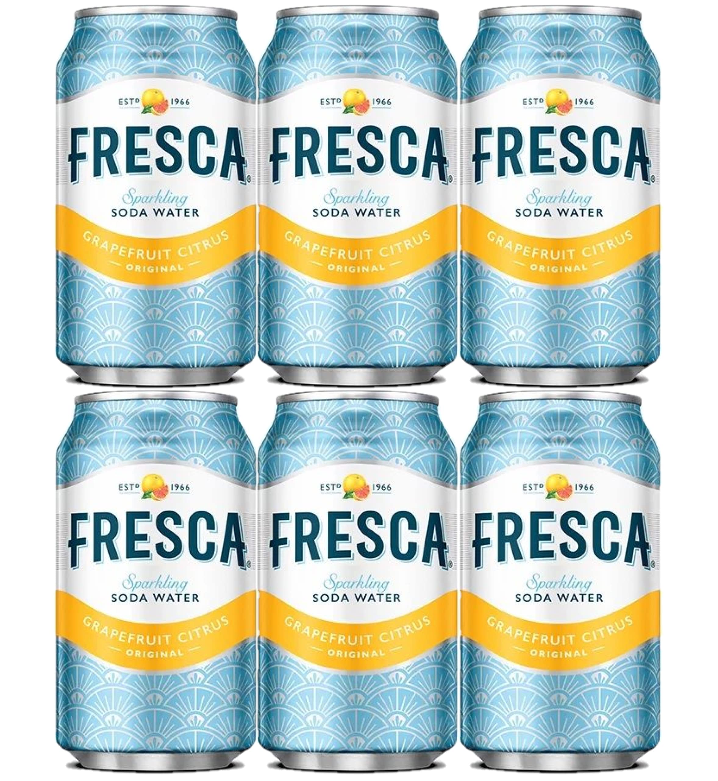 Premium Fresca Sparkling Soda Water, Grapefruit Citrus, (Pack of 6) with Bay Area Marketplace Napkins