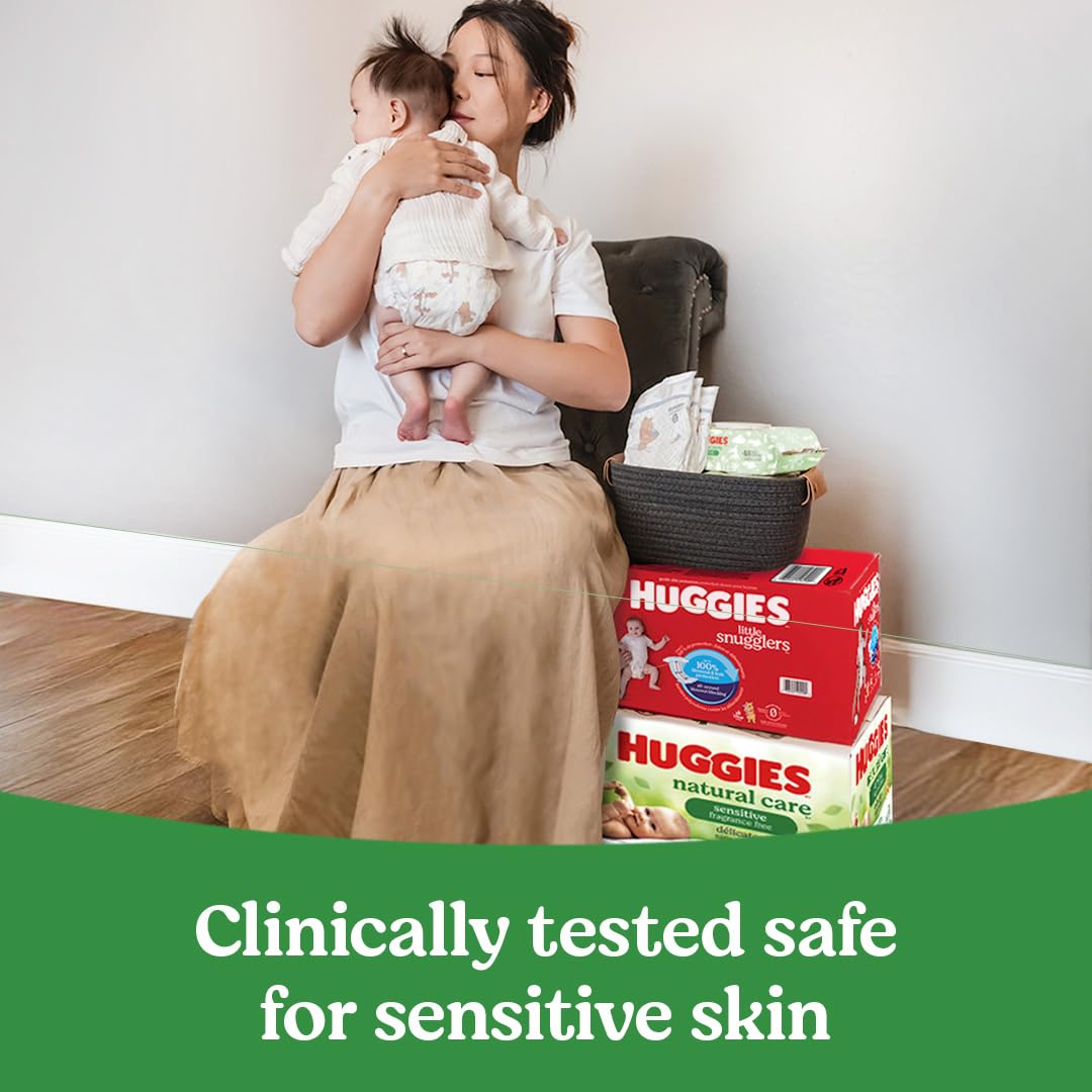 Premium Huggies natural care Unscented Sensitive flip top lid