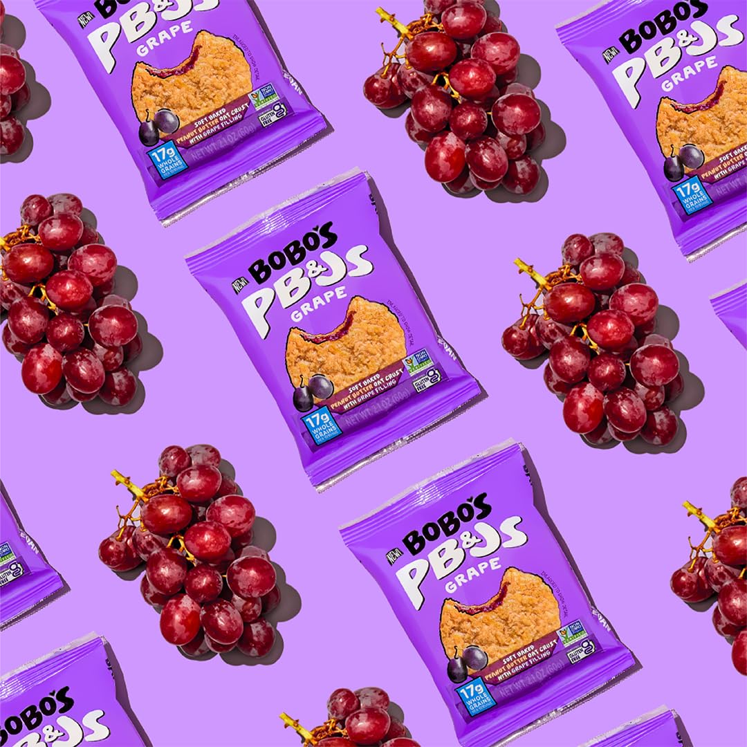 Premium Bobo's Peanut Butter & Jelly Oat Snacks, Healthy Everyday Snack, a Satisfying Treat that Provides a Quick Energy Boost
