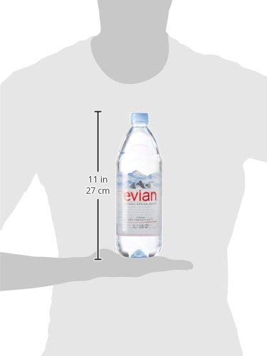 Quality evian Natural Spring Water (One Case of 12 Individual Bottles, Each Bottle is 1 Liter) Naturally Filtered Spring Water in Large Bottles