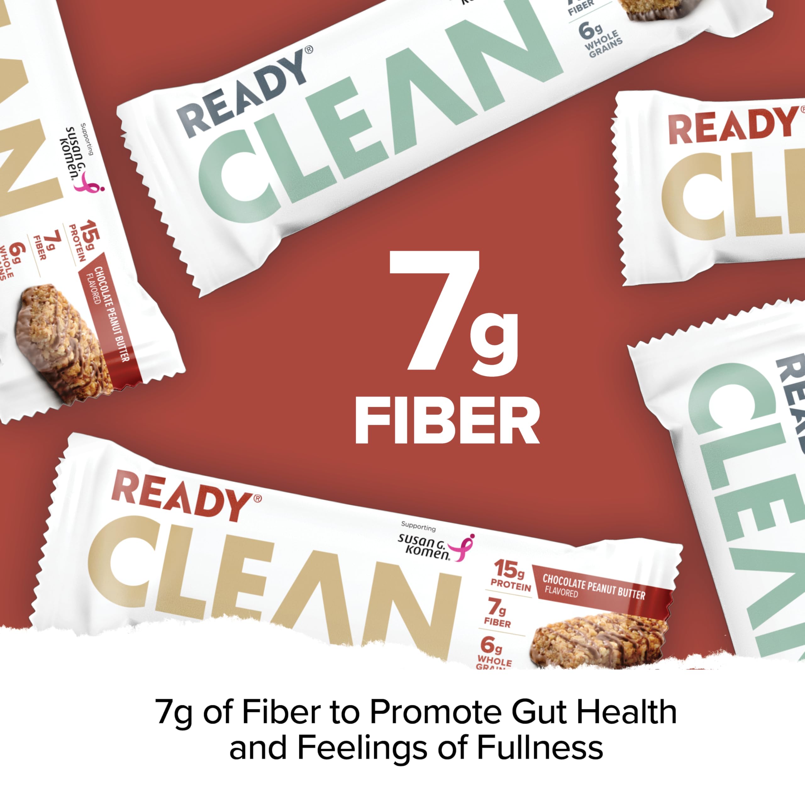 Quality Ready Nutrition CLEAN Bar, 15g Protein for Lean Muscle Mass, 7g Fiber for Satiety, Great for Muscle Building, Muscle Recovery and Weight Loss - Variety Pack (Pack of 24)