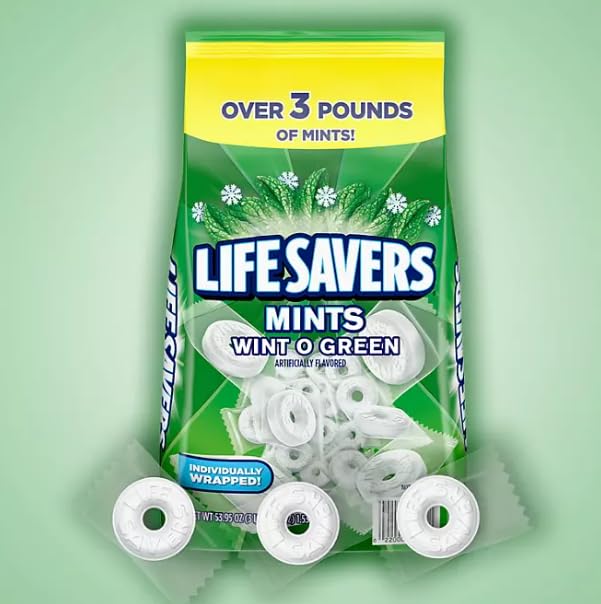Quality LifeSavers Wint O Green Breath Mints Bulk Hard Candy Candies 53.95 oz (3.3 lbs)
