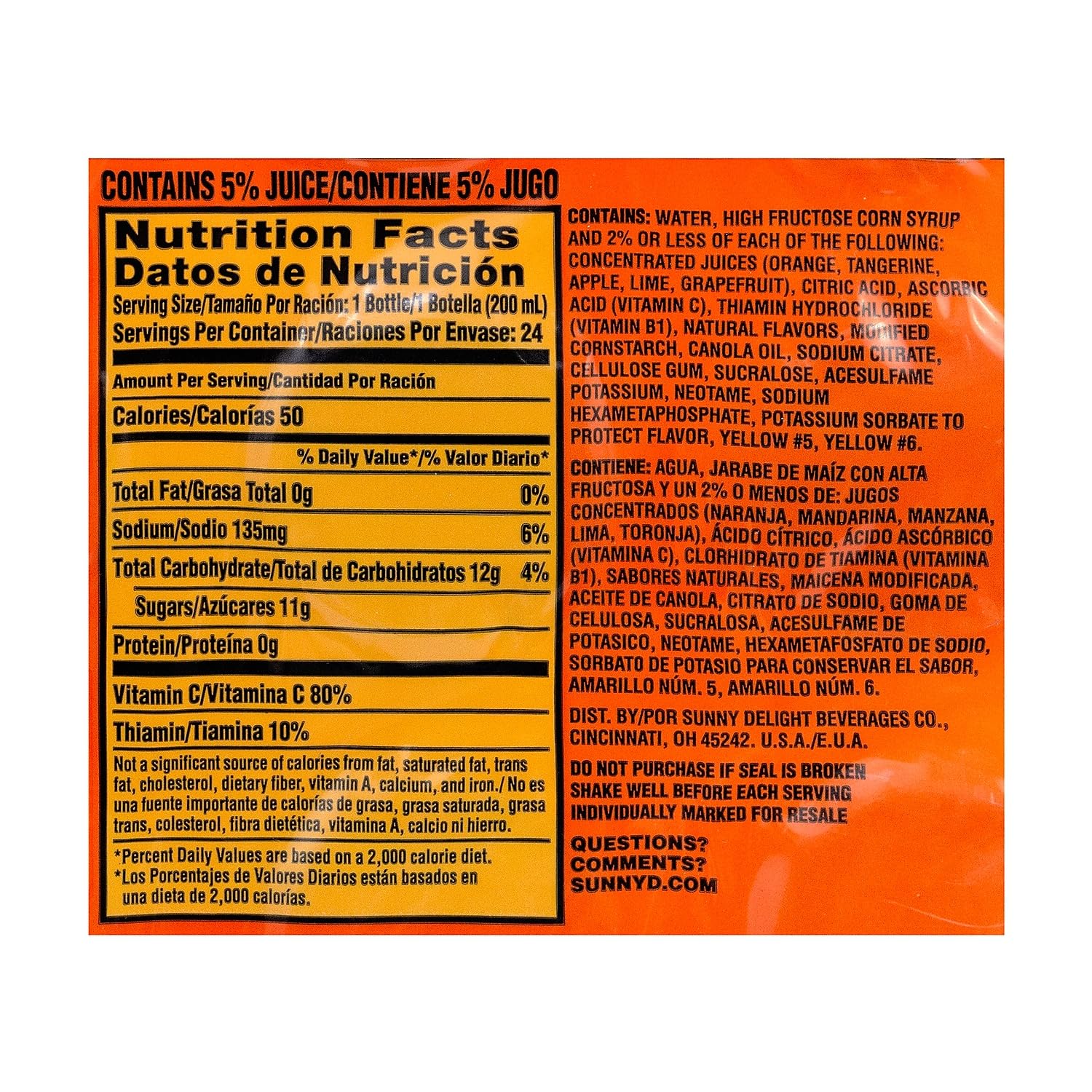 Quality Sunny Delight FLAVORED_DRINK_CONCENTRATE - Limited Time Offer