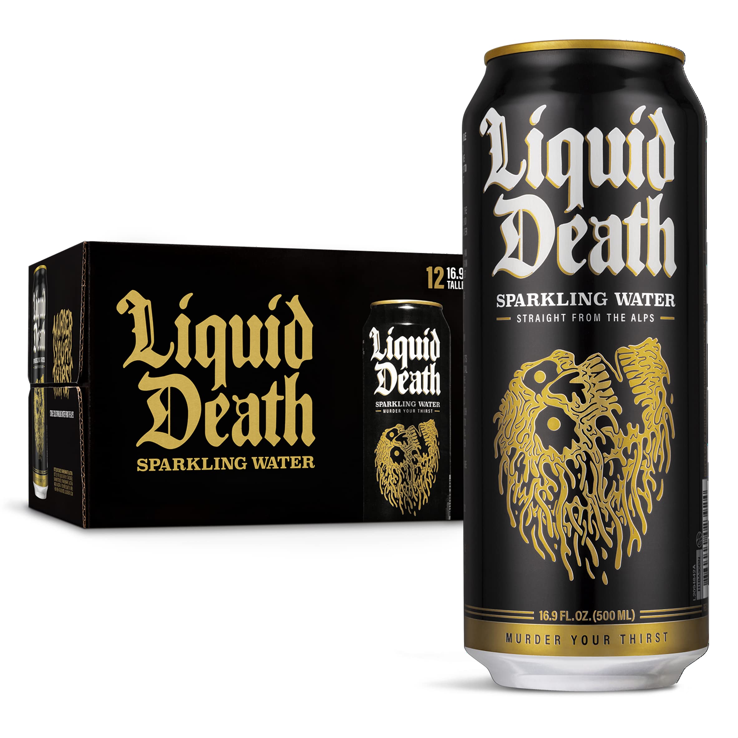 Quality Liquid Death Flavored Sparkling Water with Agave, Convicted Melon, 19.2 oz King Size Cans (8-Pack)