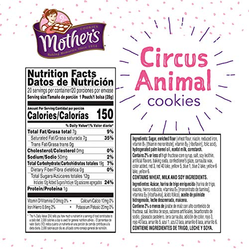 Premium Mother’s Original Circus Animal Cookies, 20 Ounce, 20 Count