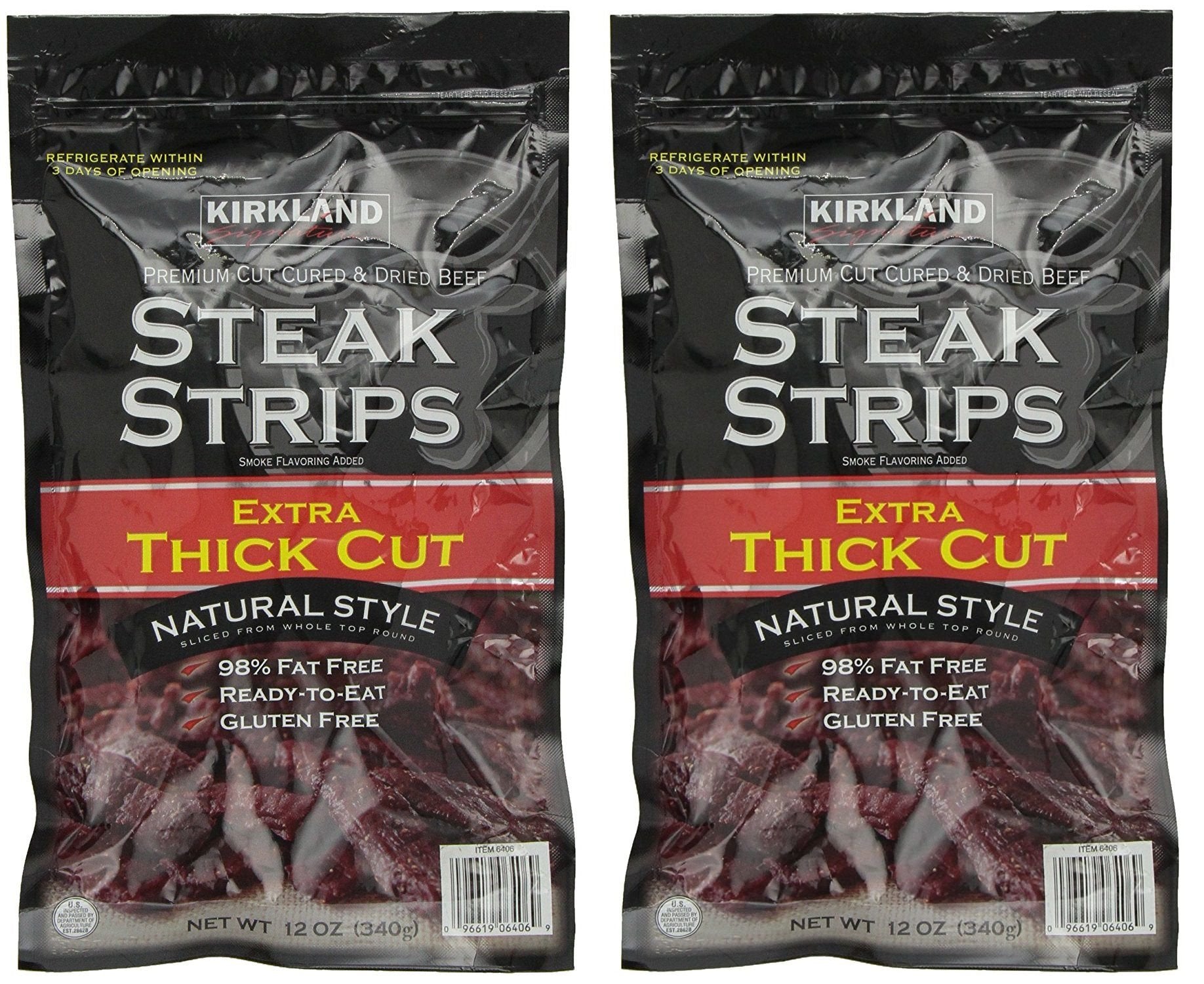 Premium Kirkland Signature Steak Strips Extra Thick Cut, 2 Pack (12 oz Bag)
