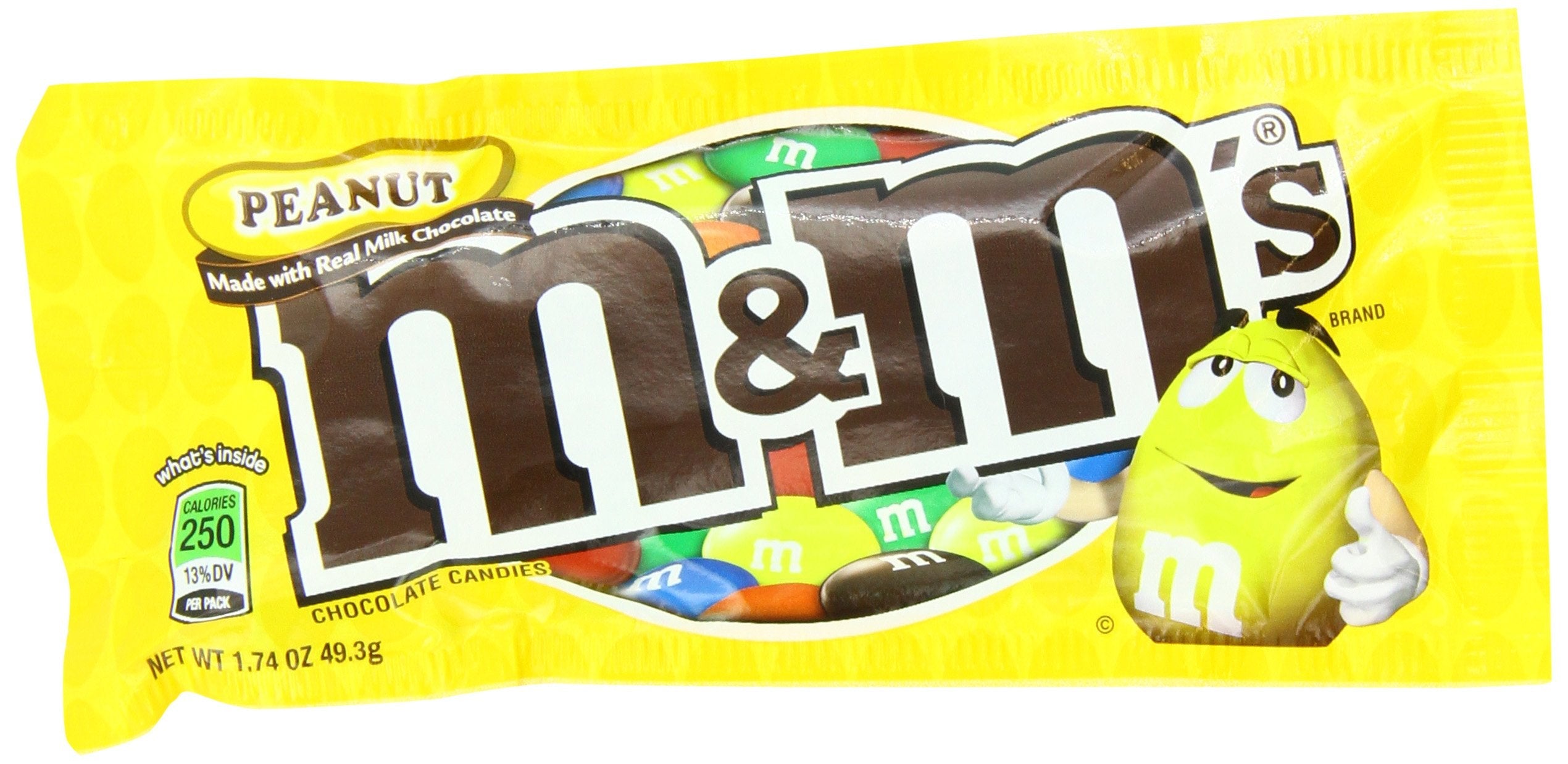 Quality M&Ms Peanut Chocolate Candy - Singles, 48-Count - Free Shipping Available