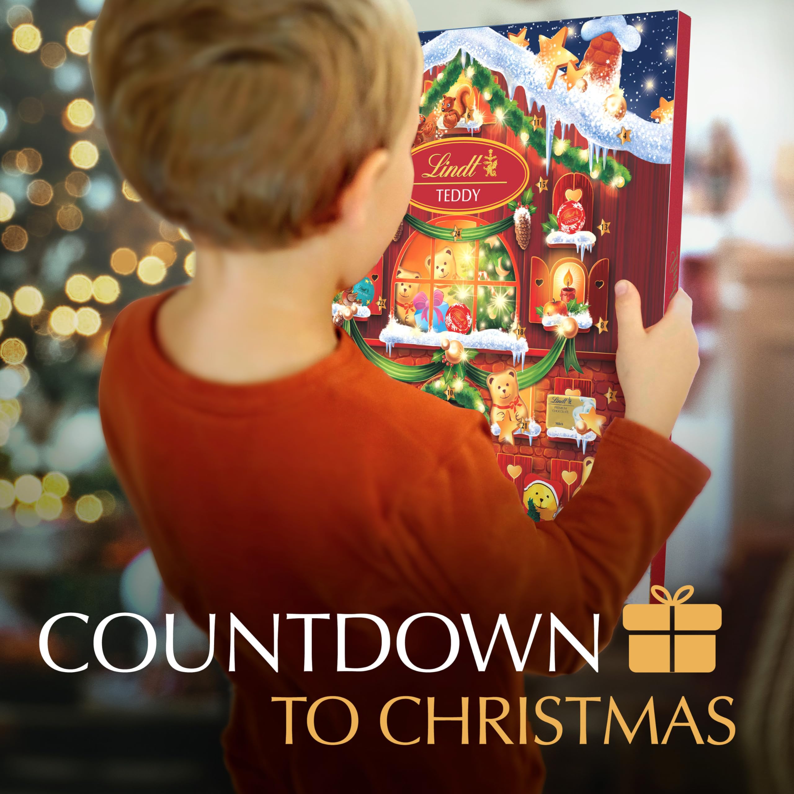 Premium Lindt Holiday Teddy Bear Chocolate Candy Advent Calendar