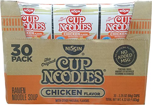 Premium Nissin Cup Noodles, Chicken Flavor (2.25 Ounce ., 30 ct.),, 67.5 Ounce ()