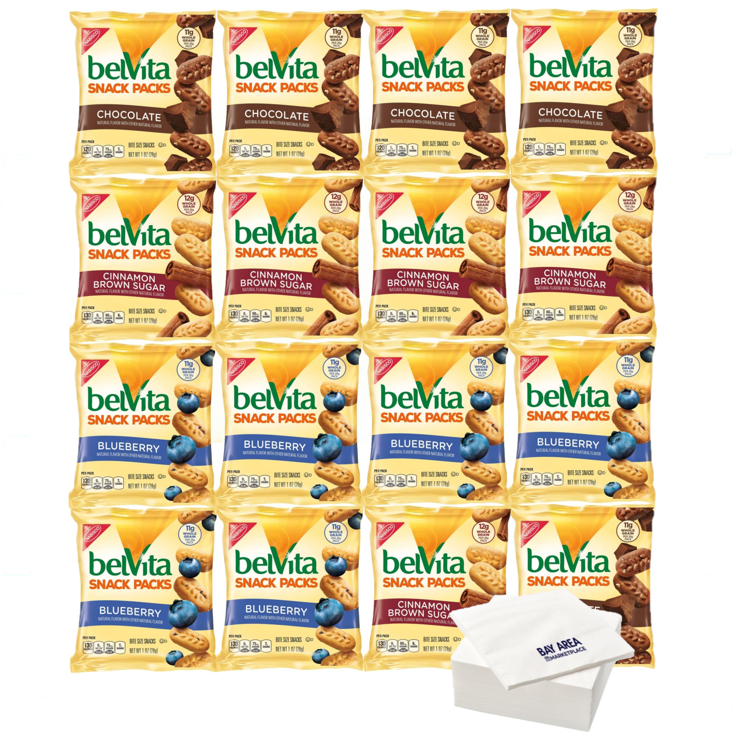 Premium Belvita Breakfast Biscuits Bite-Size Snack Variety Packs, 1 Oz, Pack Of 36 Packs