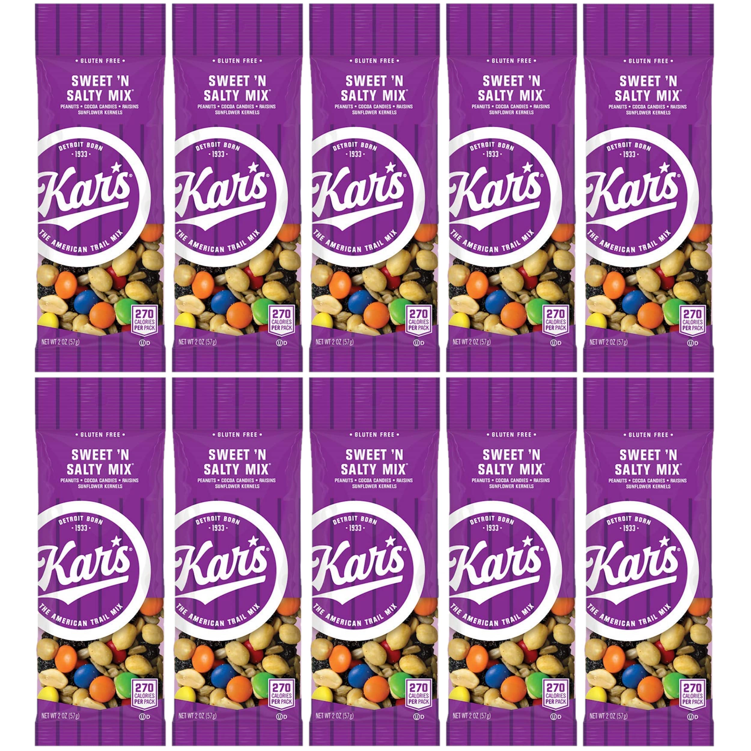 Quality Kar's Sweet and Salty Trail Mix, 2oz Pouches (Pack of 10)