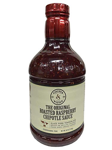 Premium Fischer and Wieser Razzpotle Roasted Raspberry Chipotle Sauce, 40-Ounce Bottle