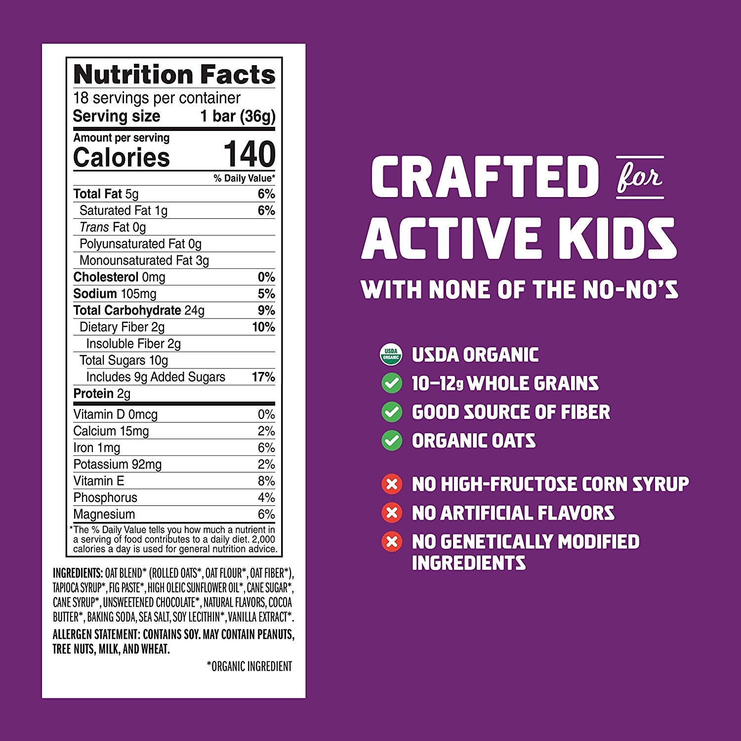 Premium Clif Kid Organic Z Bar, Variety, 1.27 Ounce, 36 Count