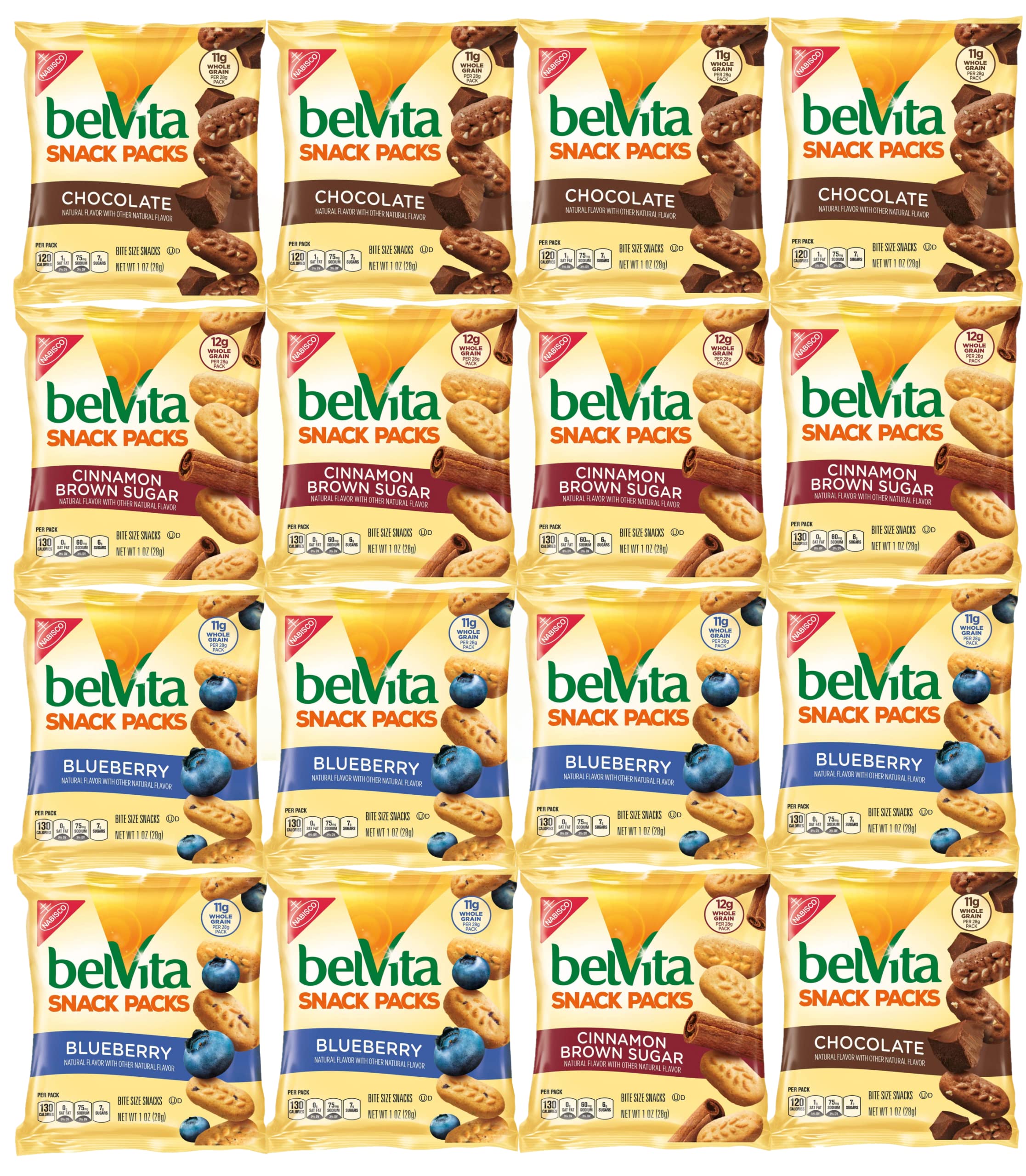 Premium Belvita Breakfast Biscuits Bite-Size Snack Variety Packs, 1 Oz, Pack Of 36 Packs