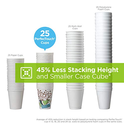 Quality Dixie PerfecTouch 12 oz. Insulated Paper Hot Coffee Cup by GP PRO (Georgia-Pacific), Coffee Haze, 5342CDSBP, 160 Cups Per Case, Coffee Haze Design
