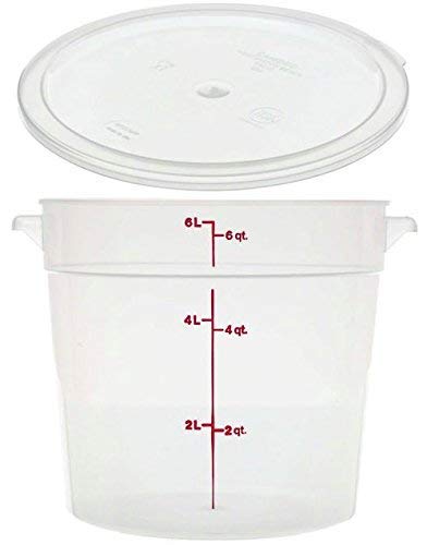 Quality CAMBRO RFS6PP190 Camwear 6-Quart Round Food Storage Container with Lid