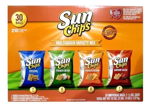 Quality Sun Chips Multigrain Variety Mix, Chips Bags, 30-count, 45 Oz