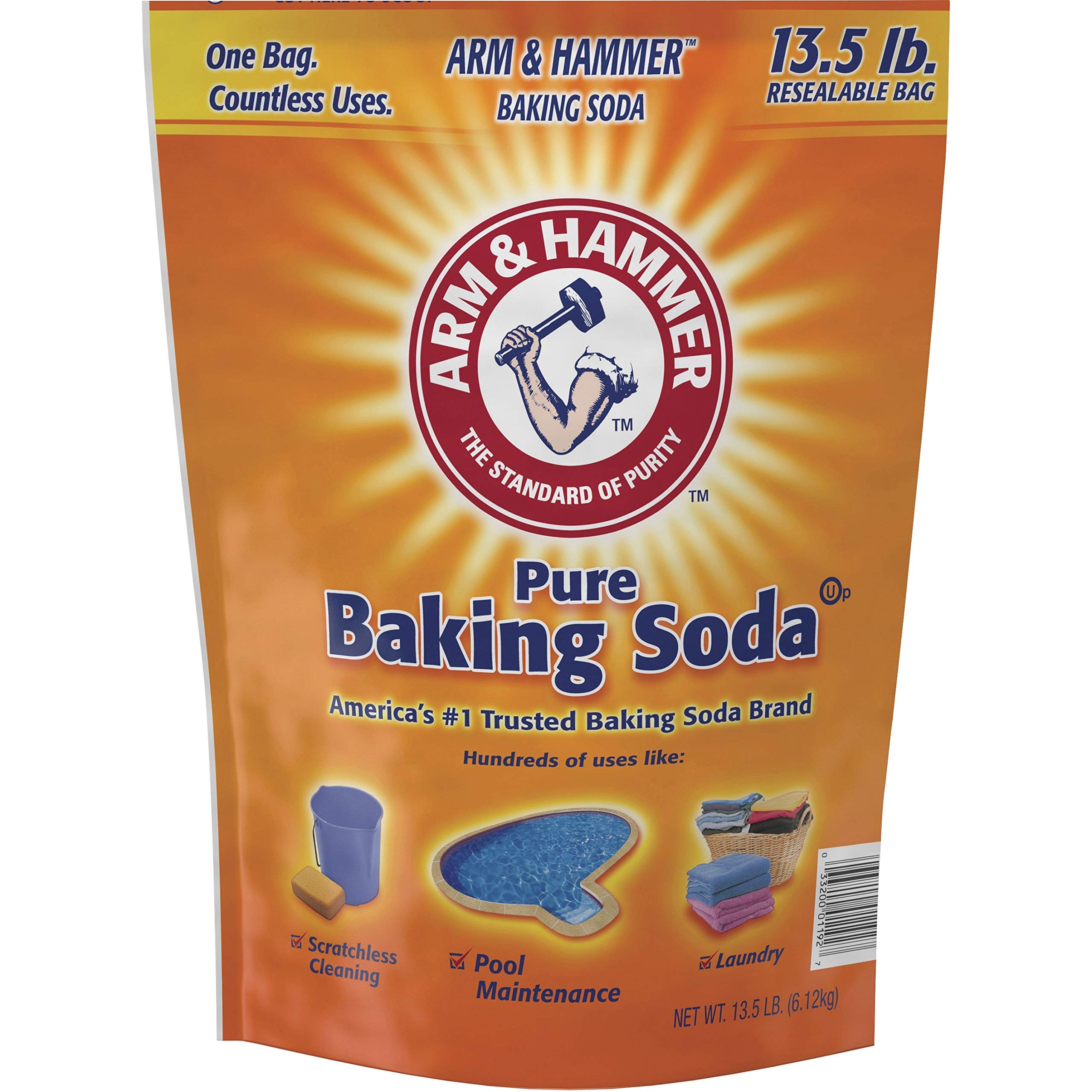 Quality Arm & Hammer CDC3320001961, Pure Baking Soda, 4 / Box, Orange