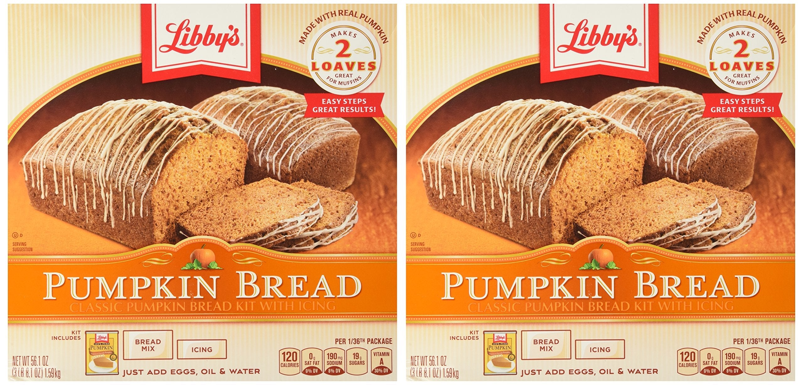 Quality Libby's Pumpkin Bread Kit with Icing, 56.1 Ounce (Pack of 2)