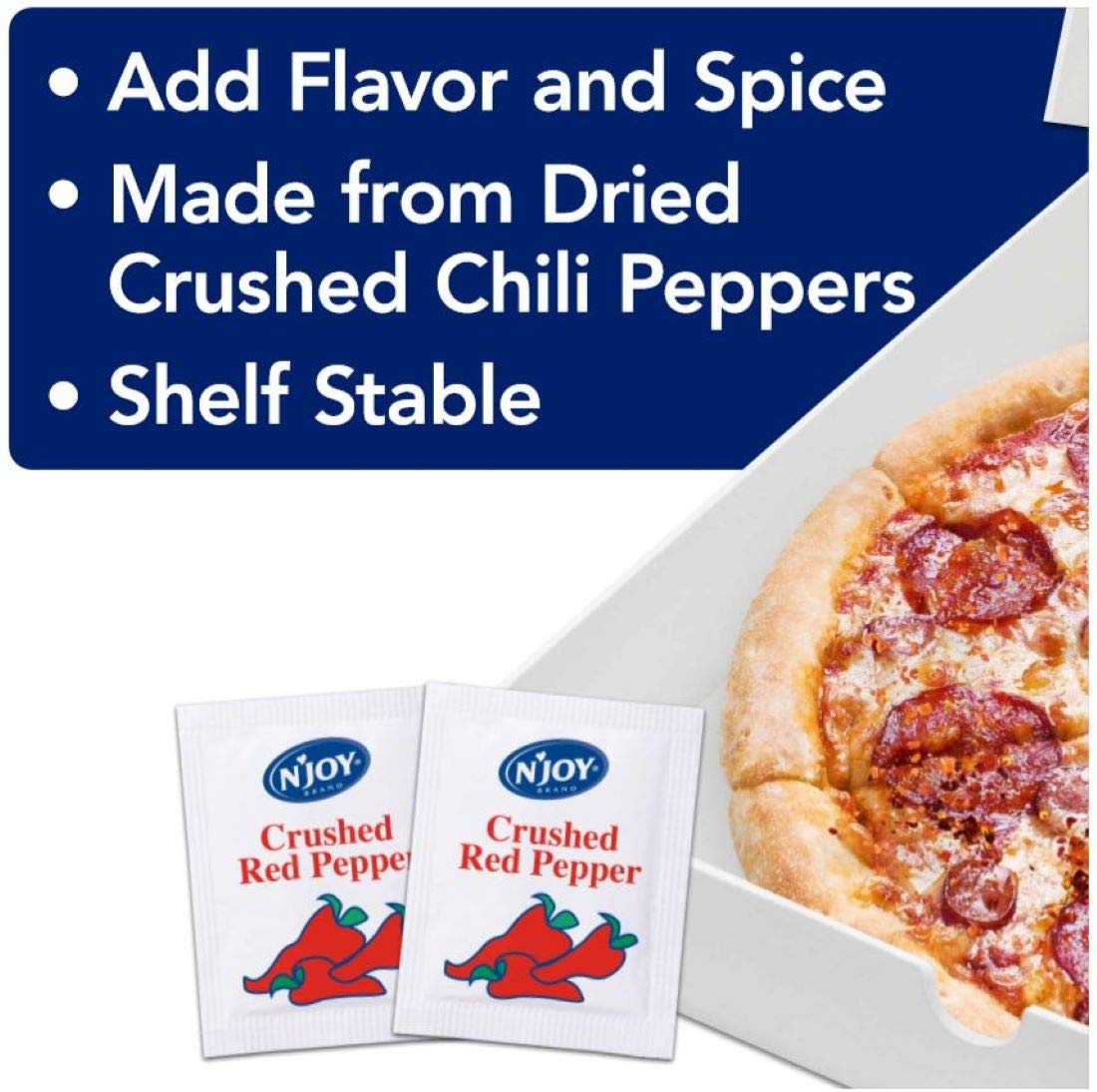 Quality N'Joy Crushed Red Pepper | 1g Packets, 500 Count | Single Serve Portion | Bulk Size